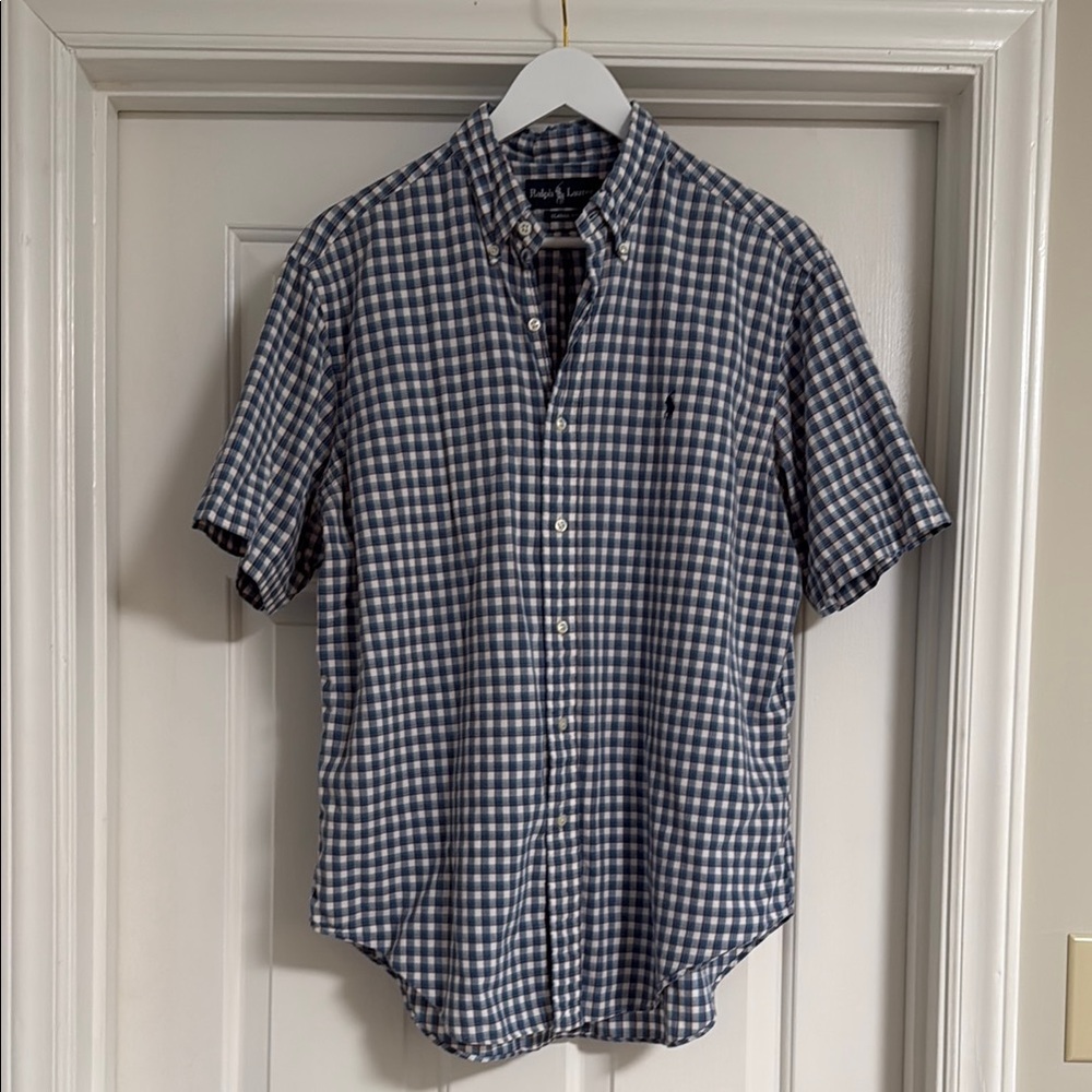 Polo by Ralph Lauren Men's Navy and White Plaid Shirt